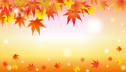 Autumn Foliage and Gentle Light Vector Illustration Frame