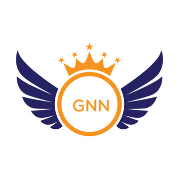 GNN Winged Crown Company logo. GNN Luxury Royal Company logo design for entrepreneur and business. GNN Brand Identity best icon.
