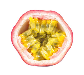 Passion fruit cut in half isolated on transparent png
