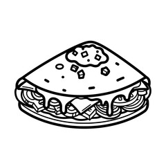 Sandwich with tomato and lettuce on plate with transparent background