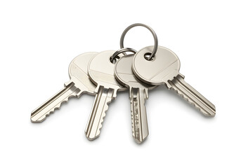 Set of house keys isolated on white background