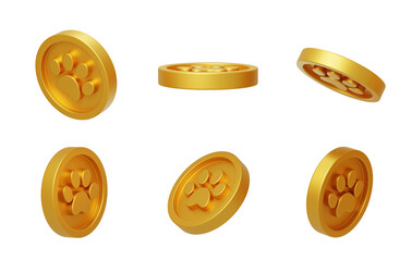 Game Reward Coin Dog Coin Dog Claw Game Coin 3D