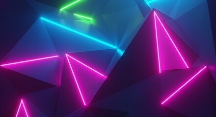 Triangles with neon light
