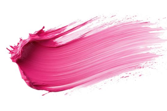 Vibrant pink brushstroke creates a stunning abstract representation with a transparent background featuring smooth curves and dynamic lines