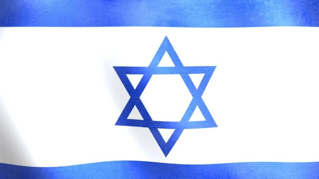 Close-up of Israeli flag waving in the air 