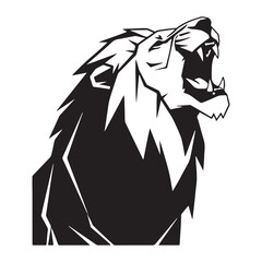 Roaring Lion Silhouette Vector Illustration