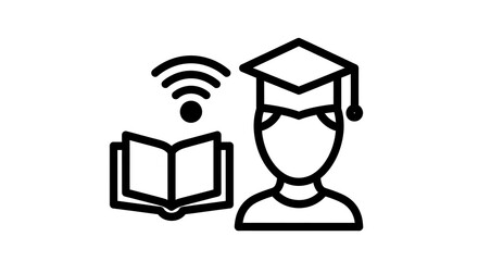 Online education icon graphic