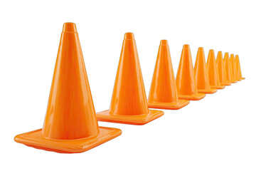Training cones on a white background