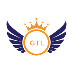 GTL Winged Crown Company logo. GTL Luxury Royal Company logo design for entrepreneur and business. GTL Brand Identity best icon.
