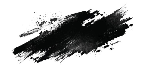 ink brushstroke on white background with visible splashes for watercolor style effect. grunge isolated on white background,	
