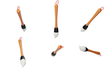 New Year Chinese Traditional calligraphy writing brush 3D
