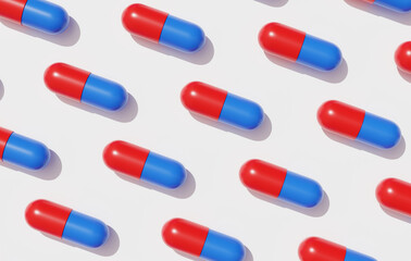 Medical and pharmaceutical patient medication capsules drug 3D

