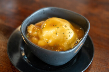 Mashed potato served in a bowl
