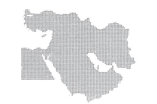 Dotted map of the Middle East isolated PNG with Transparent Background