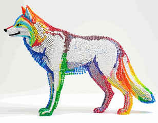 Fototapeta premium Wolf digital Art, Intricate Powerful and Ready for Print or Web, Sharp Details. Strong Identity. Timeless Design, Symbolize Strength