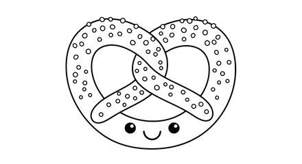 Smiling animated pretzel with transparent background