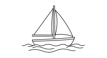 Sailing boat with transparent background