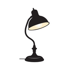 vector Vintage table lamp with white background