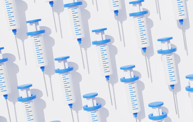 Medical injection vaccine treatment injection infusion set 3D
