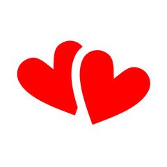 red heart isolated on white