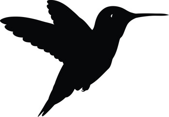 Hummingbird silhouette in flight elegant winged wildlife symbol vector vector