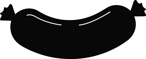 Black sausage silhouette isolated on classic meat product vector