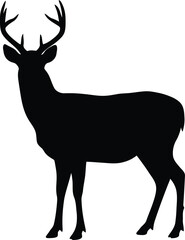 Majestic stag silhouette majestic wildlife art graceful animal silhouette vector