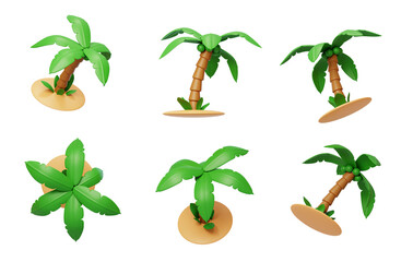 Summer coconut tree coconut fruit Beach plant 3D