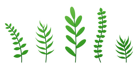 Green plants Fresh leaves Saplings Spring 3D