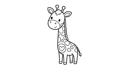 Cute giraffe with transparent background