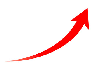 Red Upward Arrow Growth Chart Icon &ndash; Business Success and Progress Symbol