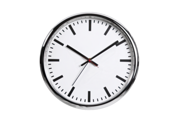 wall clock isolated on white background productivity symbol