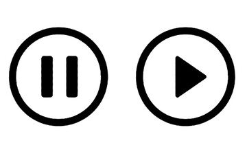 Play and Pause Button Icon Set