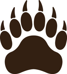 Brown bear paw print icon wildlife nature animal tracking symbol vector