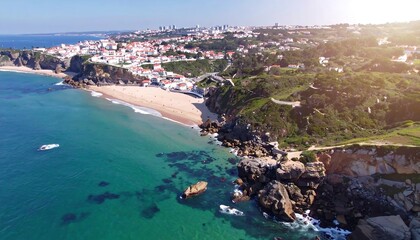 Fototapeta premium Coastal Town Aerial View (2)
