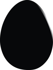 Abstract organic black egg shape simple graphic element isolated vector