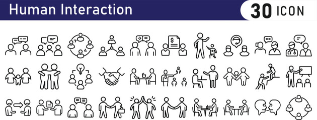 Human interaction icon set.