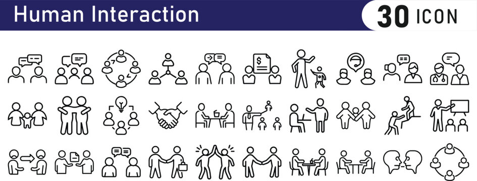 Human interaction icon set.