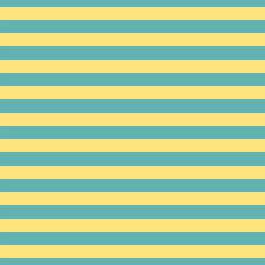 Striped background with horizontal straight light blue and yellow stripes. Seamless and repeating pattern. Editable vector illustration.