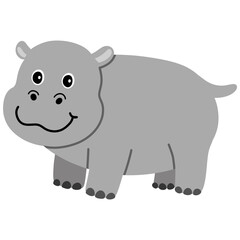 hippo cartoon illustration 