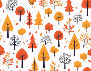 Obraz premium Vibrant Fall Collection Various Autumn Trees Design Parts