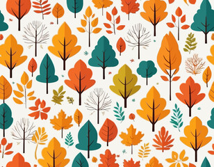 Vibrant Fall Collection Various Autumn Trees Design Parts