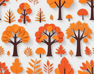 Vibrant Fall Collection Various Autumn Trees Design Parts