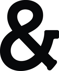 Elegant ampersand symbol graphic design element connection unite text vector