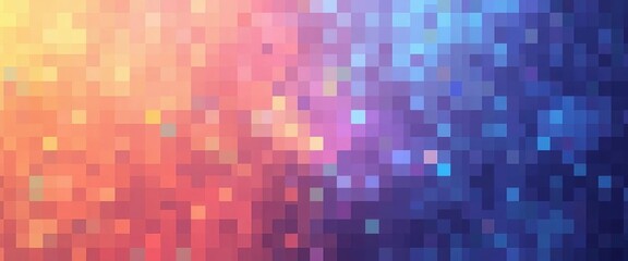 Abstract digital pixel art background with vibrant color gradients,  illustration,  abstract