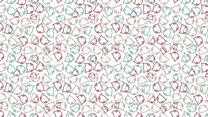 Seamless pattern of abstract cat heads vector background for textile and design use 90char
