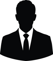 Silhouette business man formal suit silhouette anonymous professional vector