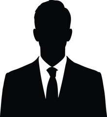 Professional business man silhouette confident style corporate attire isolated vector
