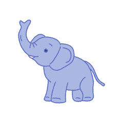 귀여운 아기 코끼리 만화 일러스트