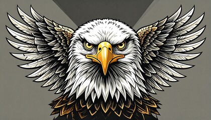 Eagle Illustration, Close-up View